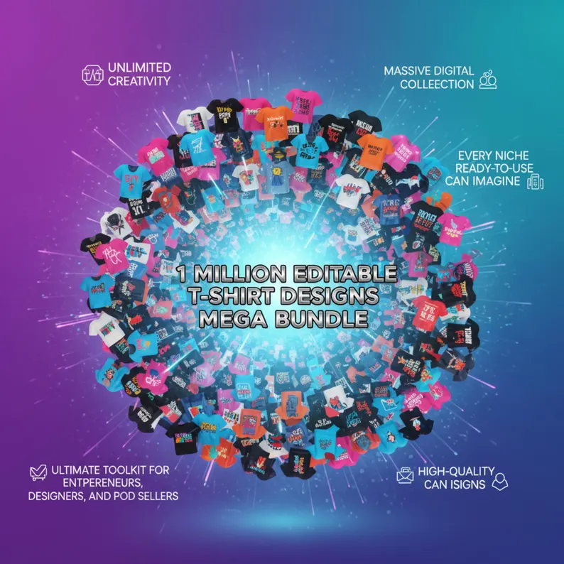 1 Million Editable T-Shirt Designs Mega Bundle