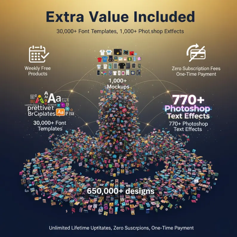 650,000+ Mega Bundle Collection | Ultimate Graphic Design Bundle: 650K+ SVGs, Fonts & Mockups - Image 6